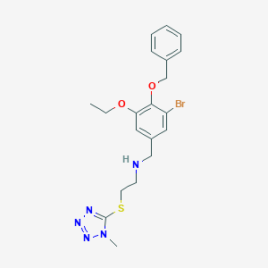molecular formula C20H24BrN5O2S B283304 N-[(3-bromo-5-ethoxy-4-phenylmethoxyphenyl)methyl]-2-(1-methyltetrazol-5-yl)sulfanylethanamine 