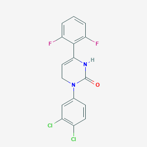 molecular formula C16H10Cl2F2N2O B2833046 3-(3,4-Dichlorophenyl)-6-(2,6-difluorophenyl)-1,4-dihydropyrimidin-2-one CAS No. 176523-61-8