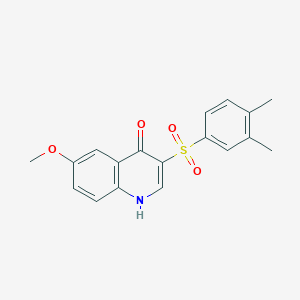 molecular formula C18H17NO4S B2833050 3-((3,4-dimethylphenyl)sulfonyl)-6-methoxyquinolin-4(1H)-one CAS No. 902506-41-6