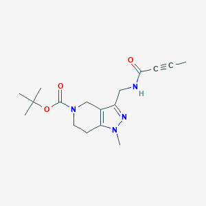 molecular formula C17H24N4O3 B2833054 Tert-butyl 3-[(but-2-ynoylamino)methyl]-1-methyl-6,7-dihydro-4H-pyrazolo[4,3-c]pyridine-5-carboxylate CAS No. 2411194-61-9