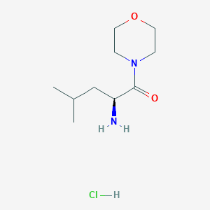 molecular formula C10H21ClN2O2 B2833055 (2S)-2-amino-4-methyl-1-(morpholin-4-yl)pentan-1-one hydrochloride CAS No. 67597-67-5