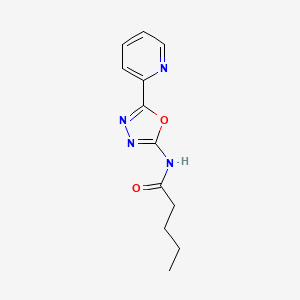 molecular formula C12H14N4O2 B2833062 N-(5-(pyridin-2-yl)-1,3,4-oxadiazol-2-yl)pentanamide CAS No. 887891-98-7