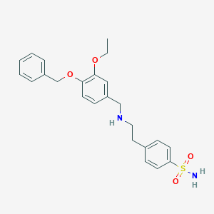 molecular formula C24H28N2O4S B283307 4-(2-{[4-(Benzyloxy)-3-ethoxybenzyl]amino}ethyl)benzenesulfonamide 