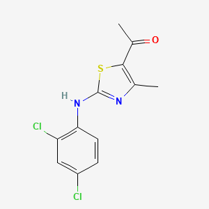 molecular formula C12H10Cl2N2OS B2833070 1-(3-((2,4-Dichlorophenyl)amino)-5-methyl-2,4-thiazolyl)ethan-1-one CAS No. 497083-31-5
