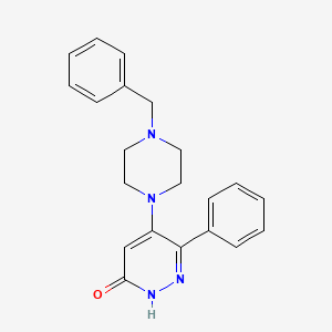 molecular formula C21H22N4O B2833074 5-(4-苄基哌嗪)-6-苯基-3(2H)-吡啶酮 CAS No. 477863-26-6
