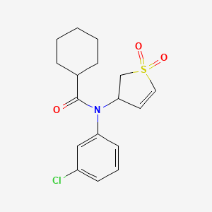 molecular formula C17H20ClNO3S B2833078 N-(3-chlorophenyl)-N-(1,1-dioxido-2,3-dihydrothiophen-3-yl)cyclohexanecarboxamide CAS No. 863007-58-3