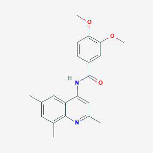 molecular formula C21H22N2O3 B2833088 3,4-dimethoxy-N-(2,6,8-trimethylquinolin-4-yl)benzamide CAS No. 946260-62-4