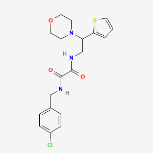 molecular formula C19H22ClN3O3S B2833094 N1-(4-chlorobenzyl)-N2-(2-morpholino-2-(thiophen-2-yl)ethyl)oxalamide CAS No. 923245-60-7