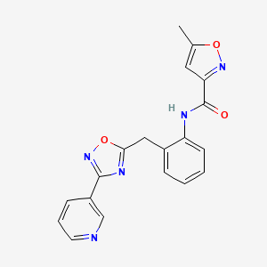 B2833101 5-methyl-N-(2-((3-(pyridin-3-yl)-1,2,4-oxadiazol-5-yl)methyl)phenyl)isoxazole-3-carboxamide CAS No. 1797181-15-7