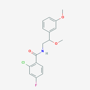 molecular formula C17H17ClFNO3 B2833121 2-chloro-4-fluoro-N-(2-methoxy-2-(3-methoxyphenyl)ethyl)benzamide CAS No. 1797557-75-5