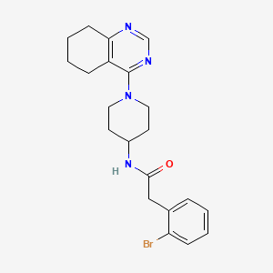 molecular formula C21H25BrN4O B2833134 2-(2-溴苯基)-N-(1-(5,6,7,8-四氢喹唑啉-4-基)哌啶-4-基)乙酰胺 CAS No. 2034258-19-8