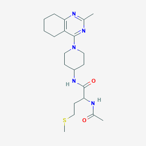 molecular formula C21H33N5O2S B2833163 2-乙酰胺基-N-(1-(2-甲基-5,6,7,8-四氢喹唑啉-4-基)哌啶-4-基)-4-(甲硫基)丁酰胺 CAS No. 1902935-94-7