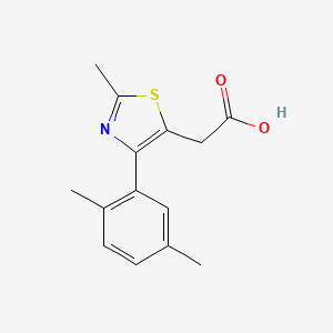 molecular formula C14H15NO2S B2833176 [4-(2,5-二甲基-苯基)-2-甲基-噻唑-5-基]-乙酸 CAS No. 675856-55-0