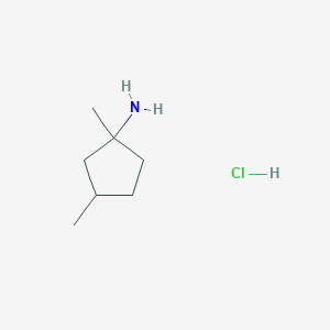 molecular formula C7H16ClN B2833182 1,3-二甲基环戊烷-1-胺；盐酸盐 CAS No. 2413899-73-5