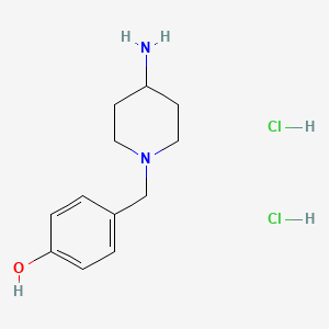 molecular formula C12H20Cl2N2O B2833187 4-[(4-氨基哌啶-1-基)甲基]苯酚二盐酸盐 CAS No. 1286266-04-3