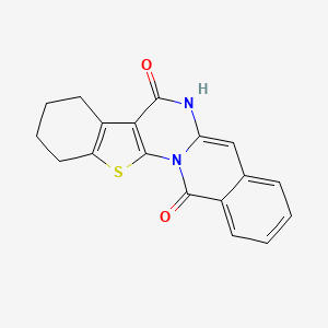 molecular formula C18H14N2O2S B2833190 8,9,10,11-tetrahydro-6H-benzo[4',5']thieno[3',2':5,6]pyrimido[1,2-b]isoquinoline-7,14-dione CAS No. 380422-16-2