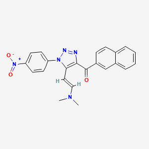 molecular formula C23H19N5O3 B2833191 [5-[(E)-2-(二甲氨基)乙烯基]-1-(4-硝基苯基)噻唑-4-基]-萘-2-基甲酮 CAS No. 551930-83-7