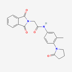 molecular formula C21H19N3O4 B2833193 2-(1,3-dioxoisoindol-2-yl)-N-[3-methyl-4-(2-oxopyrrolidin-1-yl)phenyl]acetamide CAS No. 923102-95-8