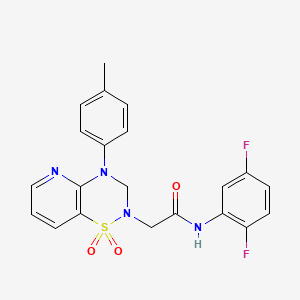 molecular formula C21H18F2N4O3S B2833200 N-(2,5-difluorophenyl)-2-(1,1-dioxido-4-(p-tolyl)-3,4-dihydro-2H-pyrido[2,3-e][1,2,4]thiadiazin-2-yl)acetamide CAS No. 1251678-91-7