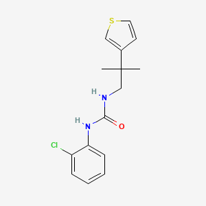 molecular formula C15H17ClN2OS B2833211 1-(2-氯苯基)-3-(2-甲基-2-(噻吩-3-基)丙基)脲 CAS No. 2309604-71-3