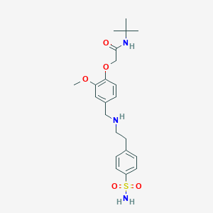 molecular formula C22H31N3O5S B283322 2-{4-[({2-[4-(aminosulfonyl)phenyl]ethyl}amino)methyl]-2-methoxyphenoxy}-N-(tert-butyl)acetamide 