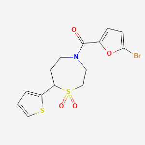 (5-Bromofuran-2-yl)(1,1-dioxido-7-(thiophen-2-yl)-1,4-thiazepan-4-yl)methanone