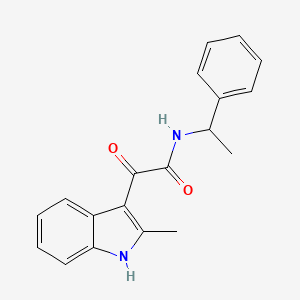 molecular formula C19H18N2O2 B2833238 2-(2-methyl-1H-indol-3-yl)-2-oxo-N-(1-phenylethyl)acetamide CAS No. 852368-92-4
