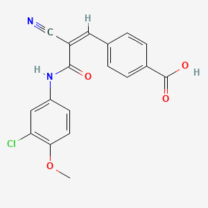 B2833242 4-[(Z)-3-(3-chloro-4-methoxyanilino)-2-cyano-3-oxoprop-1-enyl]benzoic acid CAS No. 560066-34-4