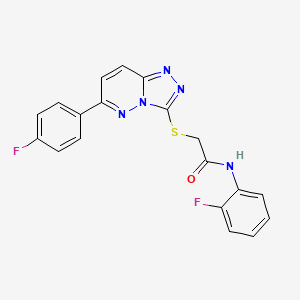 molecular formula C19H13F2N5OS B2833243 N-(2-fluorophenyl)-2-((6-(4-fluorophenyl)-[1,2,4]triazolo[4,3-b]pyridazin-3-yl)thio)acetamide CAS No. 894057-51-3