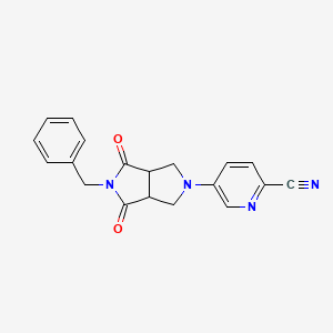 B2833255 5-{5-Benzyl-4,6-dioxo-octahydropyrrolo[3,4-c]pyrrol-2-yl}pyridine-2-carbonitrile CAS No. 2415630-94-1