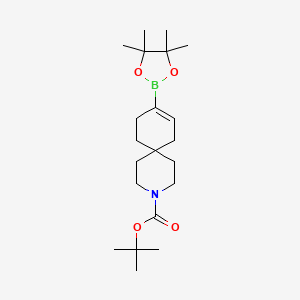 molecular formula C21H36BNO4 B2833257 叔丁基 9-(4,4,5,5-四甲基-1,3,2-二氧杂硼杂环戊-2-基)-3-氮杂螺[5.5]十一碳-3-甲酸酯 CAS No. 1628502-01-1