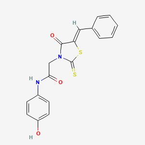 B2833265 (Z)-2-(5-benzylidene-4-oxo-2-thioxothiazolidin-3-yl)-N-(4-hydroxyphenyl)acetamide CAS No. 303025-97-0
