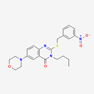 3-Butyl-6-morpholin-4-yl-2-[(3-nitrophenyl)methylsulfanyl]quinazolin-4-one