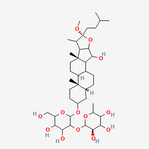 molecular formula C40H68O13 B2833279 (3R)-2-[4,5-Dihydroxy-2-[[(6R,9S,13S,18R)-3-hydroxy-6-methoxy-7,9,13-trimethyl-6-(3-methylbutyl)-5-oxapentacyclo[10.8.0.02,9.04,8.013,18]icosan-16-yl]oxy]-6-(hydroxymethyl)oxan-3-yl]oxy-6-methyloxane-3,4,5-triol CAS No. 221317-02-8