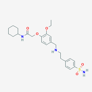 molecular formula C25H35N3O5S B283328 N-cyclohexyl-2-[2-ethoxy-4-({[2-(4-sulfamoylphenyl)ethyl]amino}methyl)phenoxy]acetamide 