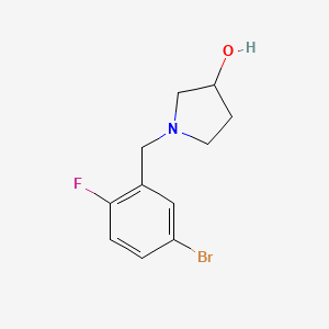 molecular formula C11H13BrFNO B2833287 1-(5-Bromo-2-fluorobenzyl)pyrrolidin-3-ol CAS No. 1339472-49-9