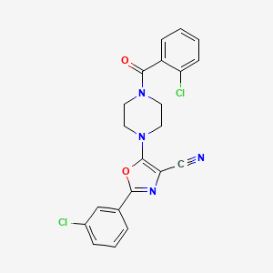 5-(4-(2-Chlorobenzoyl)piperazin-1-yl)-2-(3-chlorophenyl)oxazole-4-carbonitrile