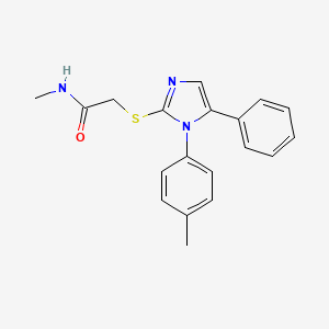 molecular formula C19H19N3OS B2833296 N-甲基-2-((5-苯基-1-(对甲苯基)-1H-咪唑-2-基)硫)乙酰胺 CAS No. 1207004-35-0