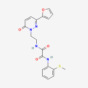 molecular formula C19H18N4O4S B2833298 N1-(2-(3-(furan-2-yl)-6-oxopyridazin-1(6H)-yl)ethyl)-N2-(2-(methylthio)phenyl)oxalamide CAS No. 1207054-25-8