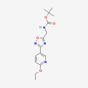 molecular formula C15H20N4O4 B2833302 Tert-butyl ((3-(6-ethoxypyridin-3-yl)-1,2,4-oxadiazol-5-yl)methyl)carbamate CAS No. 2034278-81-2