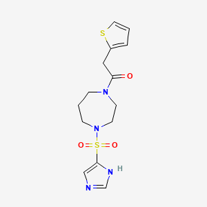 1-(4-((1H-imidazol-4-yl)sulfonyl)-1,4-diazepan-1-yl)-2-(thiophen-2-yl)ethanone