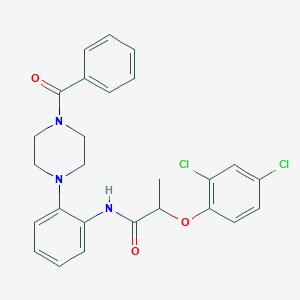 molecular formula C26H25Cl2N3O3 B283331 N-[2-(4-benzoyl-1-piperazinyl)phenyl]-2-(2,4-dichlorophenoxy)propanamide 