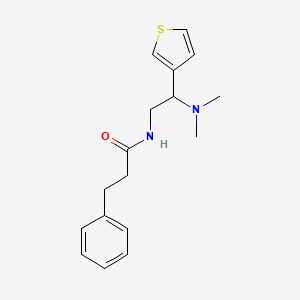 molecular formula C17H22N2OS B2833315 N-(2-(二甲胺基)-2-(噻吩-3-基)乙基)-3-苯基丙酰胺 CAS No. 946271-23-4