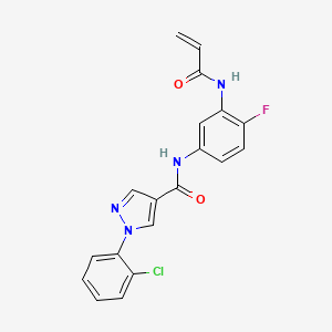 1-(2-chlorophenyl)-N-[4-fluoro-3-(prop-2-enoylamino)phenyl]pyrazole-4-carboxamide