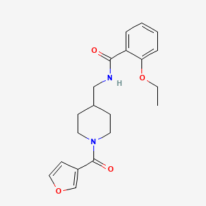 molecular formula C20H24N2O4 B2833356 2-ethoxy-N-((1-(furan-3-carbonyl)piperidin-4-yl)methyl)benzamide CAS No. 1396795-55-3