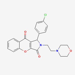 molecular formula C23H21ClN2O4 B2833366 1-(4-Chlorophenyl)-2-(2-morpholinoethyl)-1,2-dihydrochromeno[2,3-c]pyrrole-3,9-dione CAS No. 634573-53-8