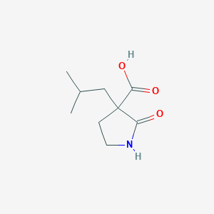 molecular formula C9H15NO3 B2833369 3-(2-Methylpropyl)-2-oxopyrrolidine-3-carboxylic acid CAS No. 1512564-05-4
