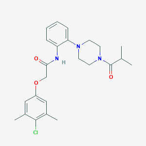 molecular formula C24H30ClN3O3 B283337 2-(4-chloro-3,5-dimethylphenoxy)-N-[2-(4-isobutyryl-1-piperazinyl)phenyl]acetamide 