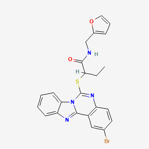 molecular formula C23H19BrN4O2S B2833370 2-[(2-溴苯并咪唑[1,2-c]喹唑啉-6-基)硫代]-N-(2-呋喃甲基)丁酰胺 CAS No. 422289-94-9
