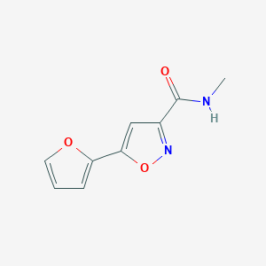 molecular formula C9H8N2O3 B2833374 5-(呋喃-2-基)-N-甲基-1,2-噁唑-3-羧酰胺 CAS No. 1343867-60-6